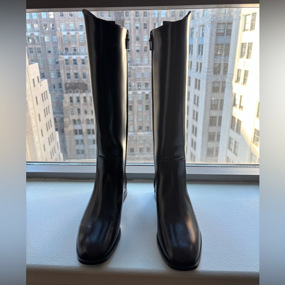 Zara Sleek burgundy Over the Knee Boots